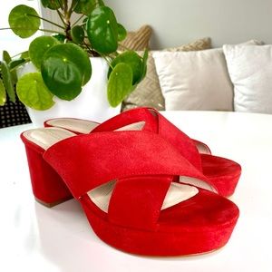 Barneys New York Andrea Suede Platform Sandals